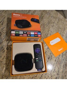 Roku 2 Streaming Player (4210X2) Black HDMI w/ Remote & Charger - Tested Works